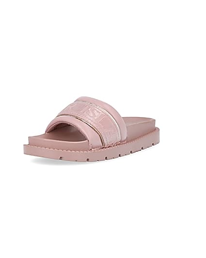 360 degree animation of product Pink RI embroidered sliders frame-0