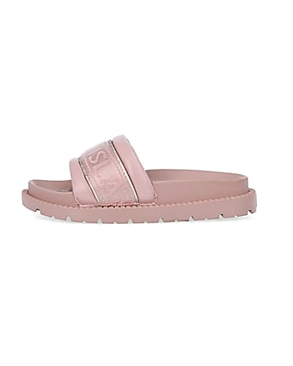 360 degree animation of product Pink RI embroidered sliders frame-3