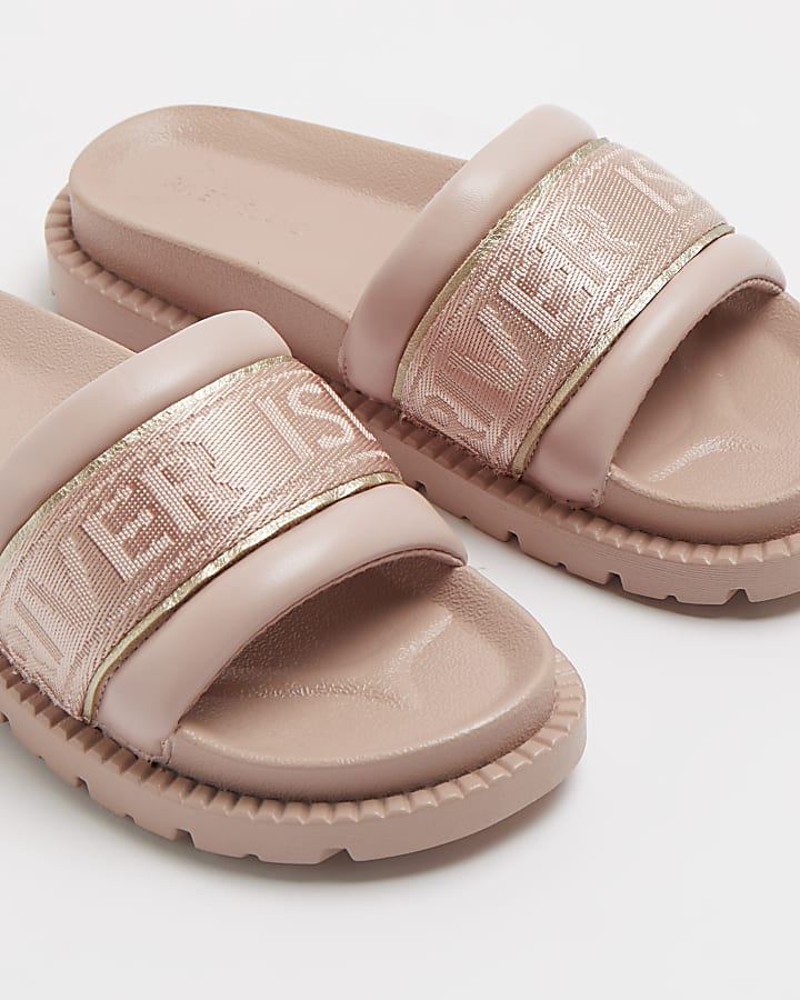 Pink RI embroidered sliders