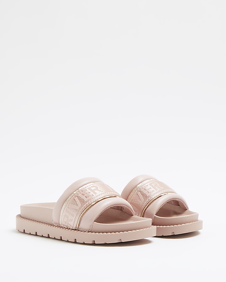 Pink RI embroidered sliders