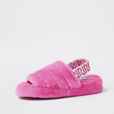 faux fur mule slippers