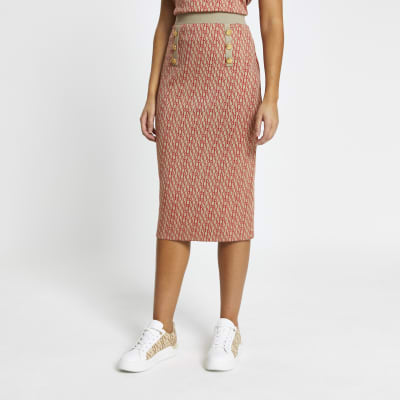 pink midi skirt uk