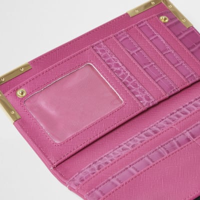 Pink RI logo metal corner purse