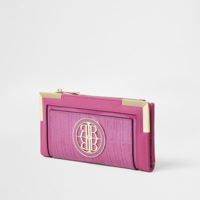 Pink RI logo metal corner purse