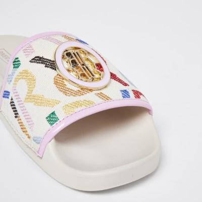 Pink RI rainbow gold detail sliders