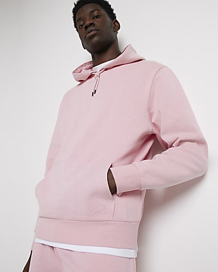 Pink RI regular fit hoodie