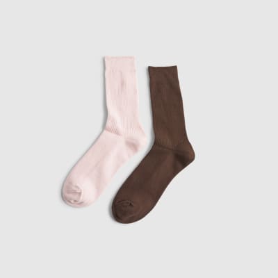 Pink Ribbed Socks 2 Pack