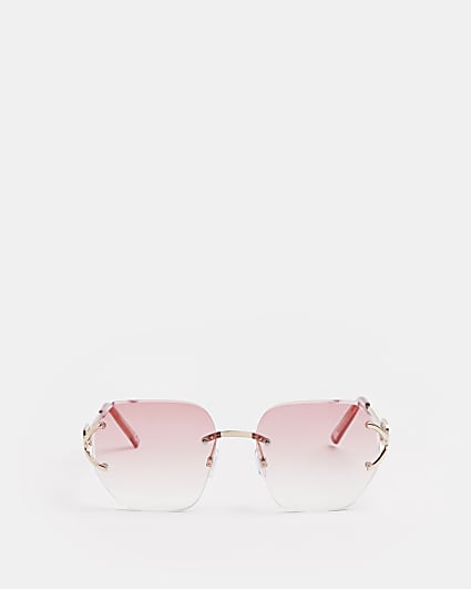 Pink rimless sunglasses