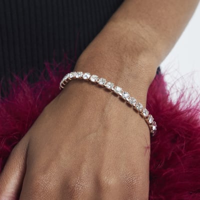 Pink Rose Gold Tennis Bracelet