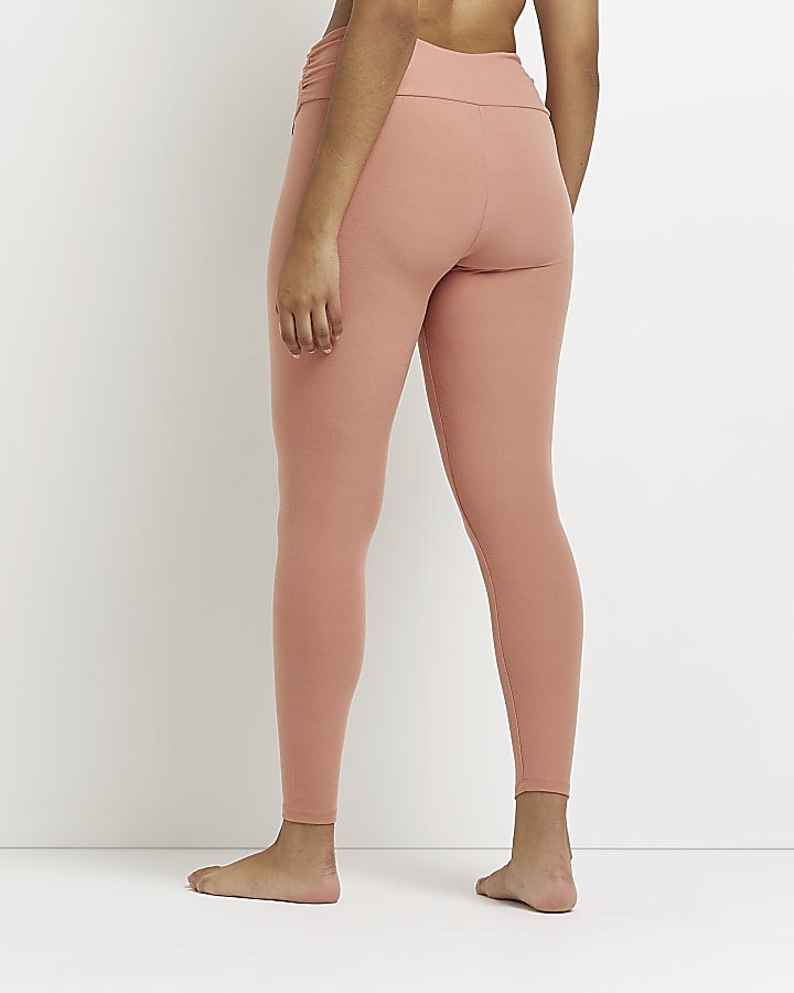 Pink ruched leggings