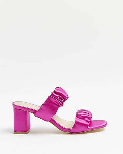 Pink ruched sandals