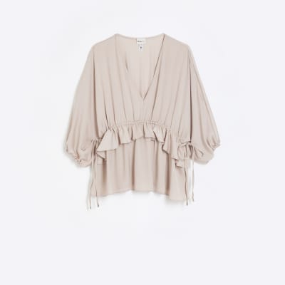 Pink ruffle blouse