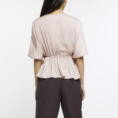 Pink ruffle blouse