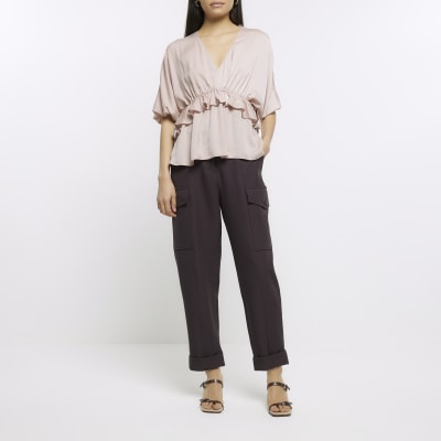 Pink ruffle blouse