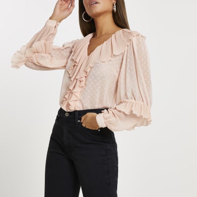 river island ruffle top