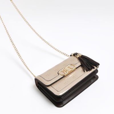 Pink satchel cross body bag River Island