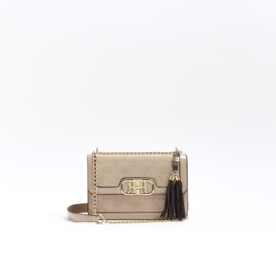 Pink satchel cross body bag River Island
