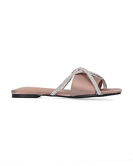 360 degree animation of product Pink satin diamante sandals frame-16