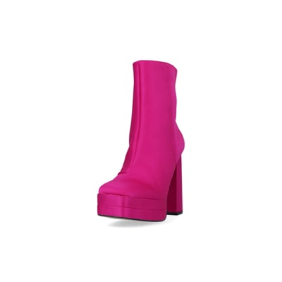 River island pink ankle on sale boots