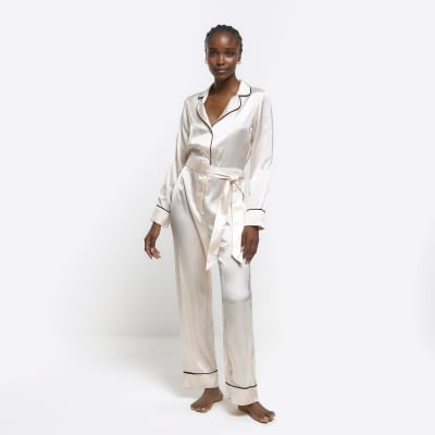 Satin best sale jumpsuit nightwear