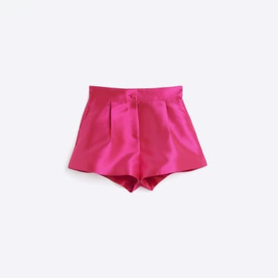 Pink Satin Shorts River Island