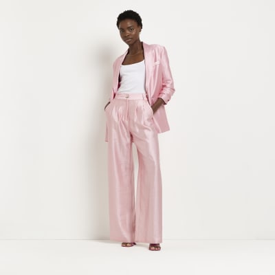 satin pants pink