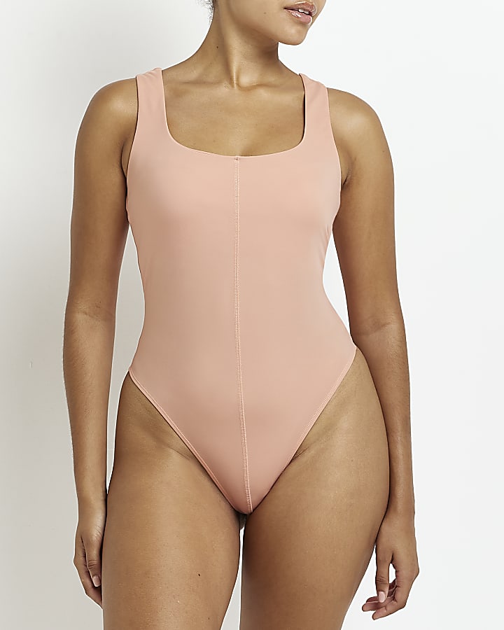 Pink scoop bodysuit