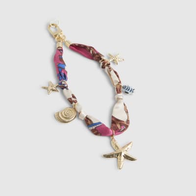 Pink Seashell Charm Phone Chain