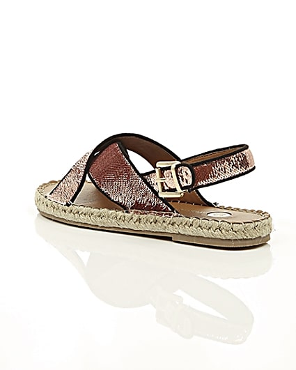 360 degree animation of product Pink sequin cross strap espadrille sandals frame-19