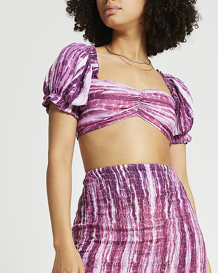 Pink shirred tie dye co-ord