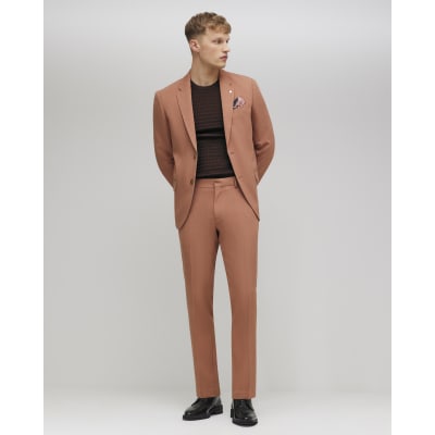 Pink Skinny Fit Stretch Suit Trousers