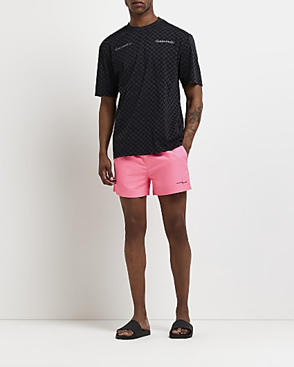 Pink Skinny fit Swim Shorts