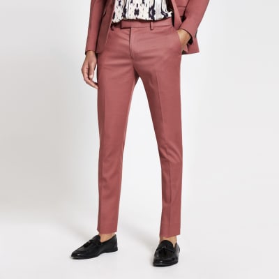 Pink skinny suit trousers | River Island