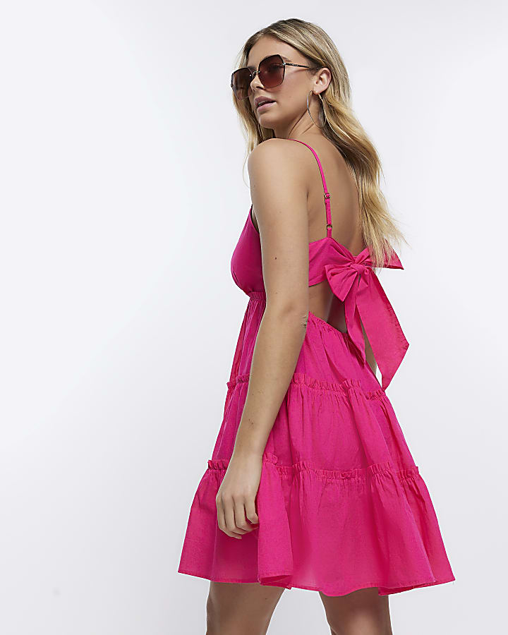 Pink Sleeveless Mini Dress