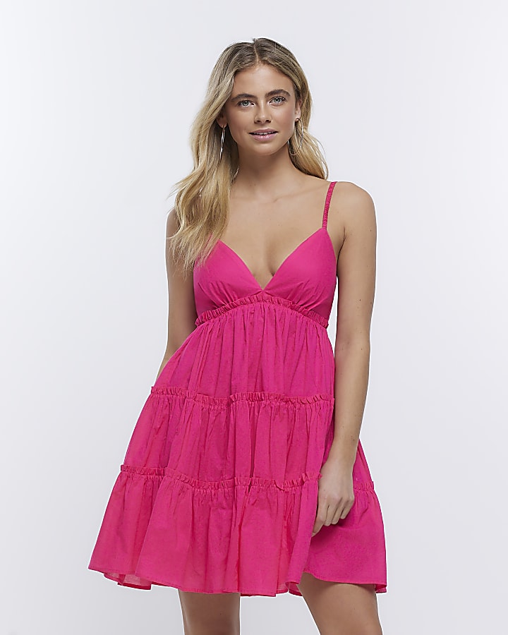 Pink Sleeveless Mini Dress