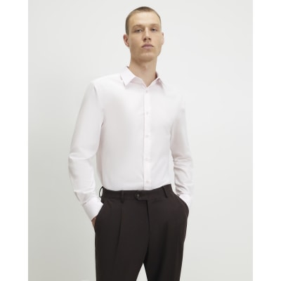 Pink Slim Fit Cotton Shirt