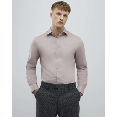 Pink Slim Fit Long Sleeve Shirt