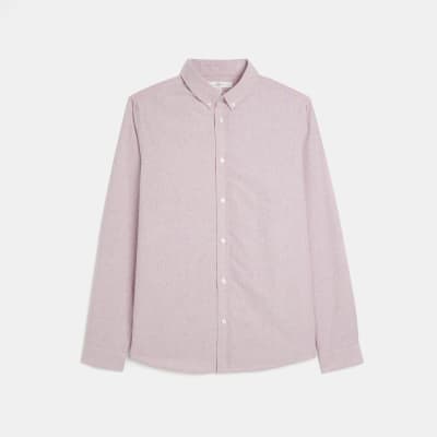 Pink slim fit oxford shirt