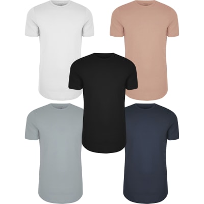 pink slim fit t shirt