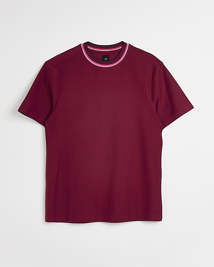 Pink Slim fit Twill t-shirt