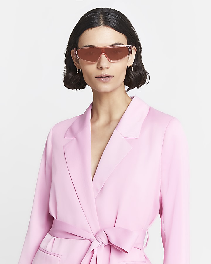 Pink slim frame sunglasses