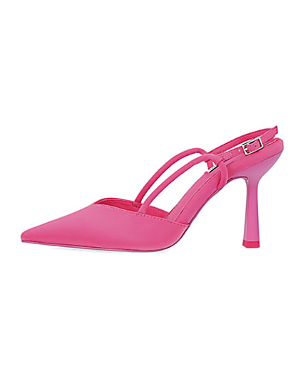 360 degree animation of product Pink sling back heeled court shoes frame-3