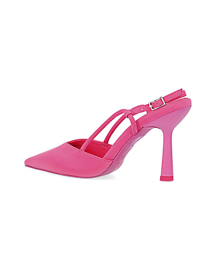 360 degree animation of product Pink sling back heeled court shoes frame-5