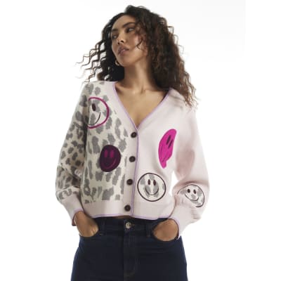 Smile Leopard Print Cardigan