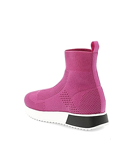 360 degree animation of product Pink sock runner trainers frame-6
