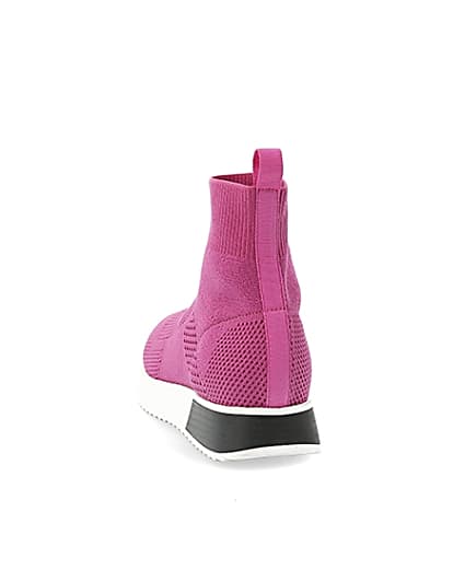 360 degree animation of product Pink sock runner trainers frame-8