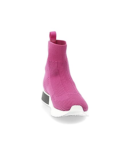 360 degree animation of product Pink sock runner trainers frame-20