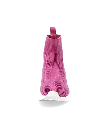360 degree animation of product Pink sock runner trainers frame-21