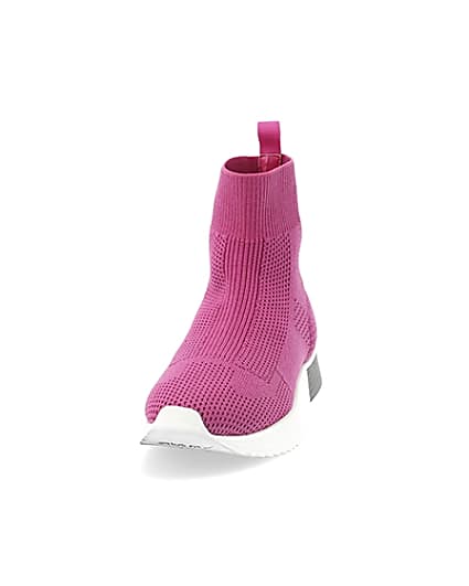 360 degree animation of product Pink sock runner trainers frame-22