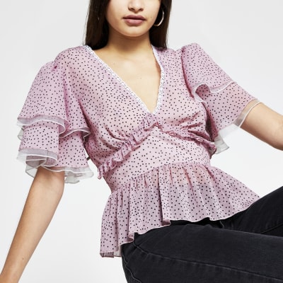 river island ruffle top